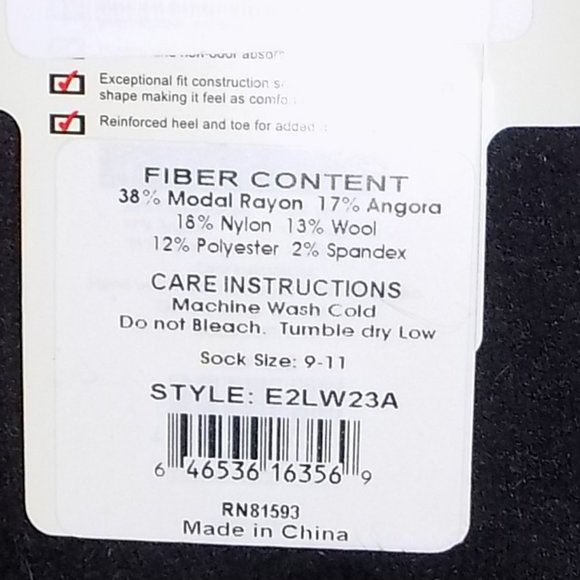 New Ecco 2 pack, 1 pr solid black and 1 pr argyle (sock size 9-11) - Picture 3 of 5